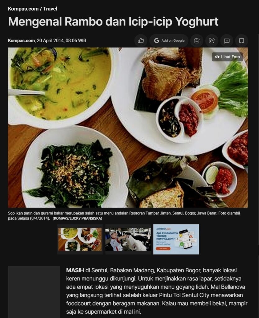 Liputan Kompas 12 April 2014 sentulfresh